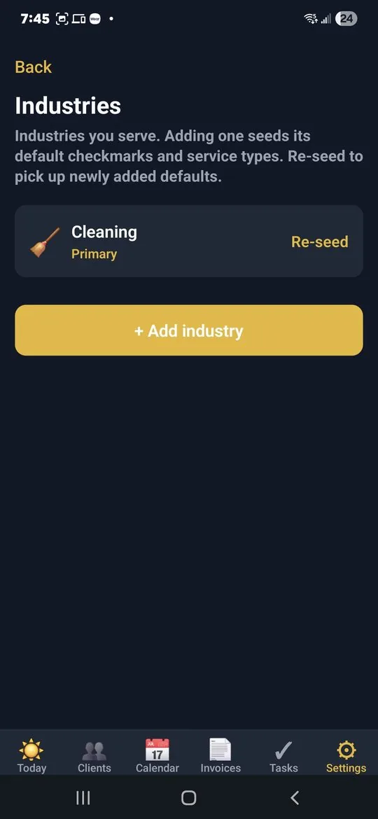 MyKlient task checklist showing event to-dos checked off